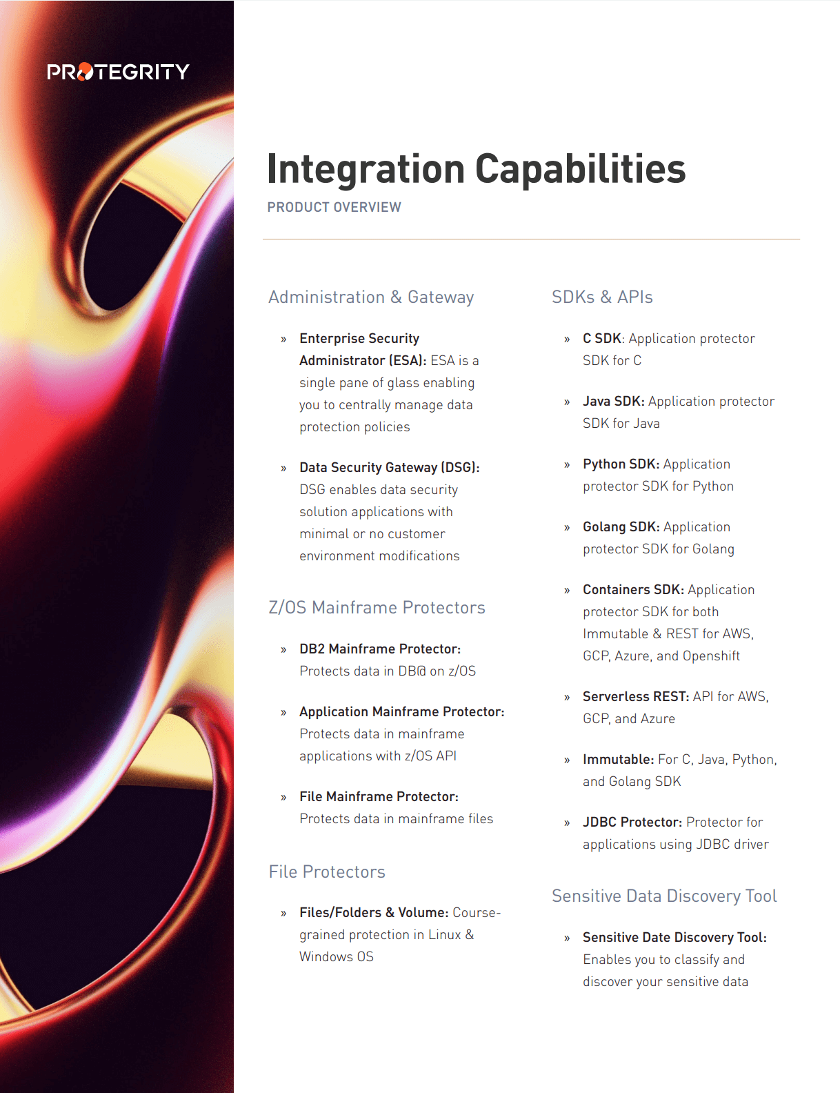 Review our data protection integrations and capabilities here | Protegrity